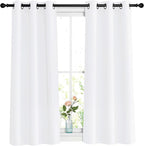 NICETOWN White Room Darkening Curtain Panels - Thermal Insulated Grommet 50% Room Darkening Window Drapes and Curtains for Bedroom/Basement (Set of 2, W37 x L54)