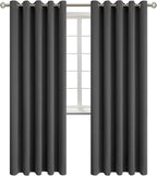 BGment Blackout Curtains for Bedroom - Grommet Thermal Insulated Room Darkening Curtains for Living Room, Set of 2 Panels (70 x 84 Inch, Dark Grey)