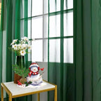 SpaceDresser Foliage Green Sheer Curtains 4 Panels Rod Pocket Semi-Sheer Curtain 63 Inches Long Light Filtering Voile Window Drapes for Bedroom Living Room Kitchen, Each 52W x 63L
