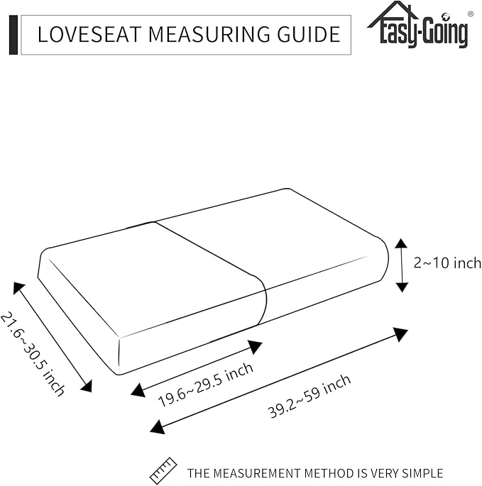 Easy-Going Stretch Individual Loveseat Couch Cushion Cover Sofa Cushion Furniture Protector Sofa slipcover Soft Flexibility with Elastic Bottom (2-Piece Loveseat Cushion Cover, Camel)