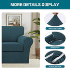 Turquoize 2 Piece Chair Covers Chair Slipcovers for Living Room Armchair Couch Cover Chair Sofa Cover with Individual Cushion Covers Furniture Cover for Chairs Feature Thick Fabric (Chair, Deep Teal)