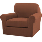 Turquoize 2 Piece Chair Covers Chair Slipcovers for Living Room Armchair Couch Cover Chair Sofa Cover with Individual Cushion Covers Furniture Cover for Chairs Feature Jacquard Fabric (Chair, Caramel)