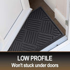 Mibao Front Door Mat, Dirt Trapper Welcome Mat for Outdoor Indoor, Non-Slip Waterproof Doormat, Durable Machine Washable Low Profile Entry Rug for Back Door Outside Patio Porch, 35.5" x 24", Gray