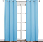 NICETOWN Triple Weave Thermal Insulated Ring Top Blackout Window Curtains for Bedroom (Double Panels, 42 inches x 84 inches, Blue)