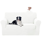 U-NICE HOME Loveseat Cover Stretch Couch Cover Sofa Slipcover, Ivory White