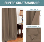 H.VERSAILTEX Blackout Curtain for Living Room Small Window Kitchen Blackout Curtains 45 inch Length Energy Saving Solid Grommet Blackout Drape, One Panel, Macchiato, 52" W x 45" L