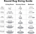 OLANLY Light Grey Round Rugs for Bedroom - Machine Washable, 2 ft Circle Area Rugs for Living Room, Soft and Fluffy Shaggy Carpet for Teen Girls and Boys, Nursery Rooms, Dorms, Home Decor Aesthetic