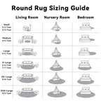 OLANLY Light Grey Round Rugs for Bedroom - Machine Washable, 5 ft Circle Area Rugs for Living Room, Soft and Fluffy Shaggy Carpet for Teen Girls and Boys, Nursery Rooms, Dorms, Home Decor Aesthetic