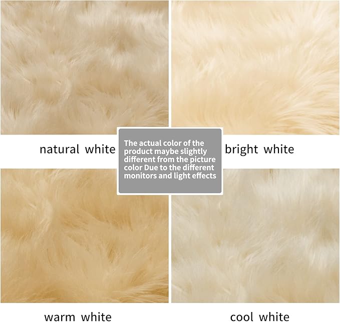 Ciicool Beige Fur Fluffy Rug, 2x4 ft Small Faux Fur Rugs for Bedroom, Washable Faux Sheepskin Rug for Sofa Couch Seat Cushion, Thick Shaggy Furry Rugs Floor Carpets for Bedside Living Room