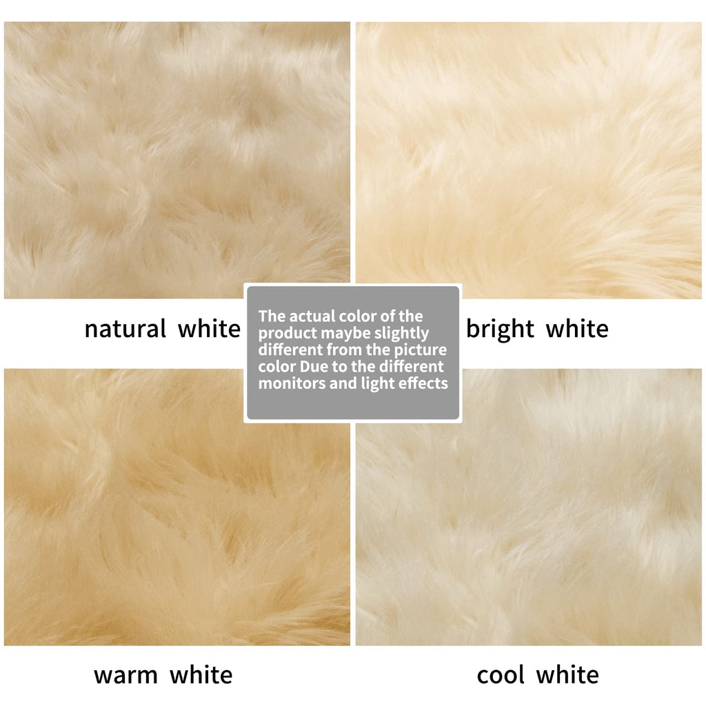 Ciicool Beige Faux Fur Sheepskin Rug 8 x 10 Feet, Large Sofa Fluffy Carpet