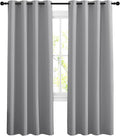 NICETOWN Blackout Silver Grey Living Room Curtains - Grommet Solid Thermal Insulated Sound Reducing Room Darkening Privacy Doorway Curtains for Bedroom (2 Panels, W52 x L78)