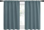NICETOWN 2 Panels Blackout Curtains, Rod Pocket Thermal Insulated Drapes for Kitchen, Heavy Duty Small Window Treatment for Dorm Room, Studio Apartment, Basement (Stormy Blue, W42 x L30)