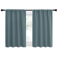 NICETOWN 2 Panels Blackout Curtains, Rod Pocket Thermal Insulated Drapes for Kitchen, Heavy Duty Small Window Treatment for Dorm Room, Studio Apartment, Basement (Stormy Blue, W42 x L30)