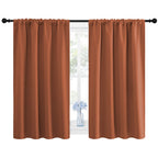 NICETOWN Blackout Curtains and Drapes - Thermal Insulated Solid Rod Pocket Blackout Draperies/Panels (Burnt Orange, 1 Pair, 42 by 45 inches)