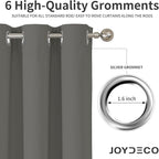 Joydeco Blackout Curtains 108 Inches Long 2 Panels Set, Thermal Insulated Long Curtains& Drapes 2 Burg, Room Darkening Drapes for Bedroom Living Room Window (Light Grey, W37 x L108 Inch)