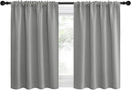 NICETOWN 2 Panels Blackout Curtains, Rod Pocket Thermal Insulated Drapes for Kitchen, Heavy Duty Small Window Treatment for Dorm Room, Studio Apartment, Basement (Silver Grey, W42 x L30)