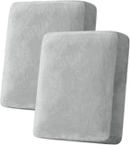 Couch Cover Stretch Velvet Sofa Cushion Cover 2-Piece - Elastic Washable Slipcover for Seat or Backrest, Couch Seat Covers for Sofas (Light Grey)