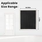 Adhesive Blackout Curtains- Self Stick Shades Window Blinds Curtains No Rod Needed Easy to Hang Curtains, Use for Bedroom, Living Room, Dining Room, Kitchen, Home Office, 59"W X 71"L, Black, 1 Panel