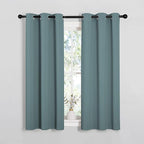 NICETOWN Modern Blackout Curtains Noise Reducing, Thermal Insulated and Privacy Room Darkening Drape Panels for Boy's Guest Room Door Small Short Window (Greyish Blue, 2 Panels, W34 x L54 -Inch)