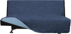 Easy-Going Futon Sofa Slipcover Reversible Sofa Cover Armless Cover Furniture Protector Couch Cover Water Resistant Pets, Kids, Children, Dog, Cat Dark Blue/Light Blue