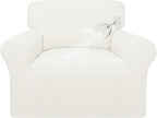 Easy-Going 100% Waterproof Oversized Chair Couch Cover, Dual Waterproof Sofa Cover, Stretch Jacquard Sofa Slipcover, Leakproof Furniture Protector for Kids, Pets, Dog and Cat, Cream