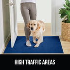 GORILLA GRIP® Ultra Absorbent Front Door Mat Outside Entrance, Traps Dirt and Moisture, HydroABSORB Indoor Outdoor Doormat Holds Up to 1.7 Cups Water, Stain and Fade Resistant Welcome Mat, 29x17, Blue