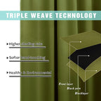 NICETOWN 100% Blackout Curtain Set, Thermal Insulated & Energy Efficiency Window Draperies for Guest Room, Full Shading Panels for Shift Worker and Light Sleepers, Olive Green, 52W x 84L, 2 PCs