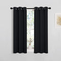 NICETOWN Cafe Blackout Curtains and Drapes for Shack, 2 Panels, 29 inches Wide by 40 inches Long,Black, Solid Thermal Insulated Grommet Blackout Drapery Panels for Window