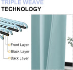 Simplebrand Ava Aqua Blackout Curtains for Bedroom 72 Inch Length 2 Panels Set, Privacy Thermal Insulated Rod Pocket Window Curtains for Patio French Door Front Door, W40 x L72 Inch, Aqua