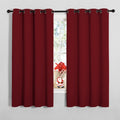 NICETOWN Christmas Burgundy Window Curtains Blackout Drapes, Thermal Insulated Solid Grommet Blackout Curtains/Draperies for Laundry Room (One Pair, 55 by 68-inch, Burgundy Red)