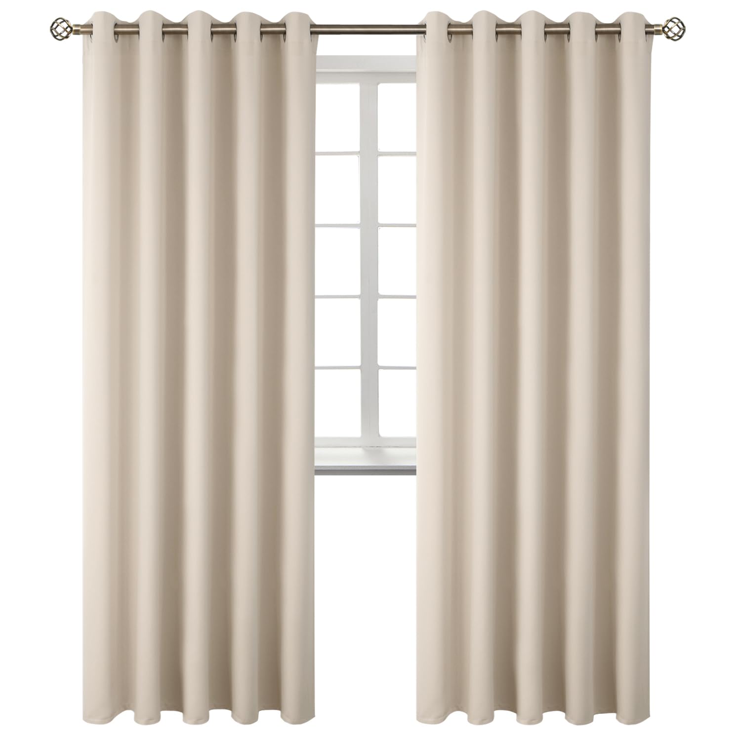 BGment Champagne Room Darkening Curtains 84 Inch for Living Room - 2 Panels