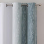 Estelar Textiler Stone Blue and Greyish White Ombre Blackout Curtains 72 Inches Length for Bedroom, Thermal Insulated Light Blocking Grommet Gradient Blackout Drapes for Living Room, 42Wx72L, 2 Panels