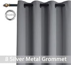 Yakamok Gray Blackout Curtain Panels 84 inches - Light Reducing Thermal Insulated Solid Grommet Blackout Curtains/Panels/Drapes for Living Room 1 Panel, 52 inches by 84 Inch, Grey