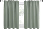 NICETOWN Window Curtains Blackout Drapes - Thermal Insulated Solid Rod Pocket Blackout Curtains/Draperies for Living Room (Greyish Green, One Pair, 42 by 36-Inch)