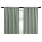 NICETOWN Window Curtains Blackout Drapes - Thermal Insulated Solid Rod Pocket Blackout Curtains/Draperies for Living Room (Greyish Green, One Pair, 42 by 36-Inch)