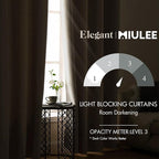 MIULEE Room Darkening Curtains Thermal Insulated Drapes Solid Window Treatment Set Grommet Top Light Blocking Blackout Curtain for Living Room/Bedroom 2 Panels 52 x 84 inch Length Natural