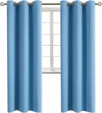 BGment Sky Blue Room Darkening Curtains 84 Inch for Living Room - 2 Panels