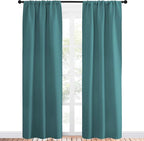 NICETOWN Blackout Curtains Window Draperies - Window Treatment Thermal Insulated Solid Room Darkening Drapes for Bedroom (Sea Teal, Set of 2 Panels, 34 by 84 inches Long)