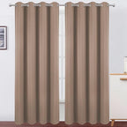 LEMOMO Blackout Curtains 52 x 90 Inch Long Cappuccino Curtains Set of 2 Panels Room Darkening Curtains for Bedroom and Living Room