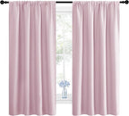 NICETOWN Room Darkening Curtains for Girls Room - Nursery Essential Thermal Insulated Solid Rod Pocket Top Drapes (Lavender Pink=Baby Pink, 1 Pair, 42 x 63 Inch)