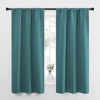NICETOWN Bedroom Curtains, Three Pass Microfiber Noise Reducing Thermal Insulated Solid Rod Pocket Blackout Window Curtains for Kids Room (Sea Teal, 2 Panels, 34-inch x 63-inch)