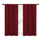 NICETOWN 50inch Curtains for Small Windows, Thermal Insulated Privacy Short Drapes for Kitchen Bathroom (Set of 2, Burgundy Red, 29" Wide)