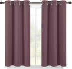 NICETOWN Modern Blackout Curtains Noise Reducing, Thermal Insulated and Privacy Room Darkening Drape Panels for Boy's Guest Room Door Small Short Window (Dry Rose, 2 Panels, W42 x L54 -Inch)