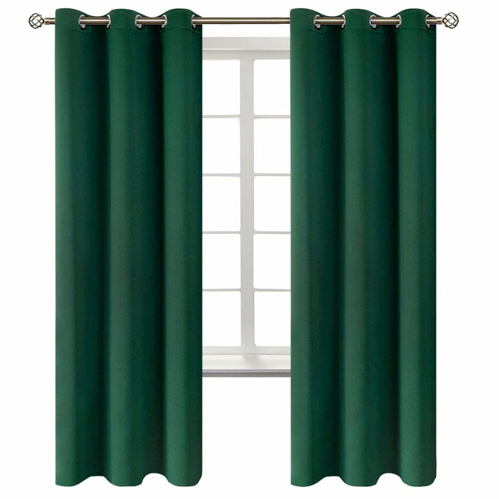 BGment Blackout Curtains for Kids Bedroom - Grommet Thermal Insulated Room Darkening Curtains for Living Room, Set of 2 Panels (42 x 72 Inch, Emerald)