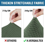 H.VERSAILTEX 4 Piece Stretch Sofa Covers for 3 Cushion Couch Covers for Living Room Furniture Slipcovers (Base Cover Plus 3 Seat Cushion Covers) Thicker Jacquard Fabric (Large Sofa, Bronze Green)