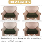 H.VERSAILTEX Velvet Stretch Couch Cushion Cover Plush Cushion Slipcover for Chair Cushion Furniture Protector Seat Cushion Sofa Cover (1 Piece Armchair Cushion Covers, Olive)