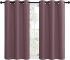 NICETOWN Modern Blackout Curtains Noise Reducing, Thermal Insulated and Privacy Room Darkening Drape Panels for Boy's Guest Room Door Small Short Window (Dry Rose, 2 Panels, W42 x L40 -Inch)