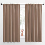 NICETOWN Bedroom Blackout Panels - Window Treatment Thermal Insulated Solid Rod Pocket Blackout Curtains/Drapes for Kitchen Decoration (Cappuccino, Set of 2, 52 by 63 inches)
