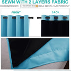 NICETOWN Insulated 100% Blackout Curtains, Noise Reducing Performance Drapes with Black Lining, Full Light Blocking Draperies for Overnight Shift Worker (Teal Blue, 1 Pair, 70 inches x 108 inches)