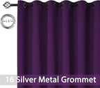 Yakamok Extra Wide Blackout Curtain for Sliding Glass Door, Grommet Thermal Insulated Room Divider Curtain 100W x 84L inch, Room Darkening Patio Curtain,8.3ft Wide x 7ft Tall, 1 Panel,Purple
